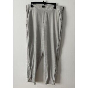 Athleta Brooklyn Textured Ankle Pant Women's 16 Gray Striped Crop Pull On